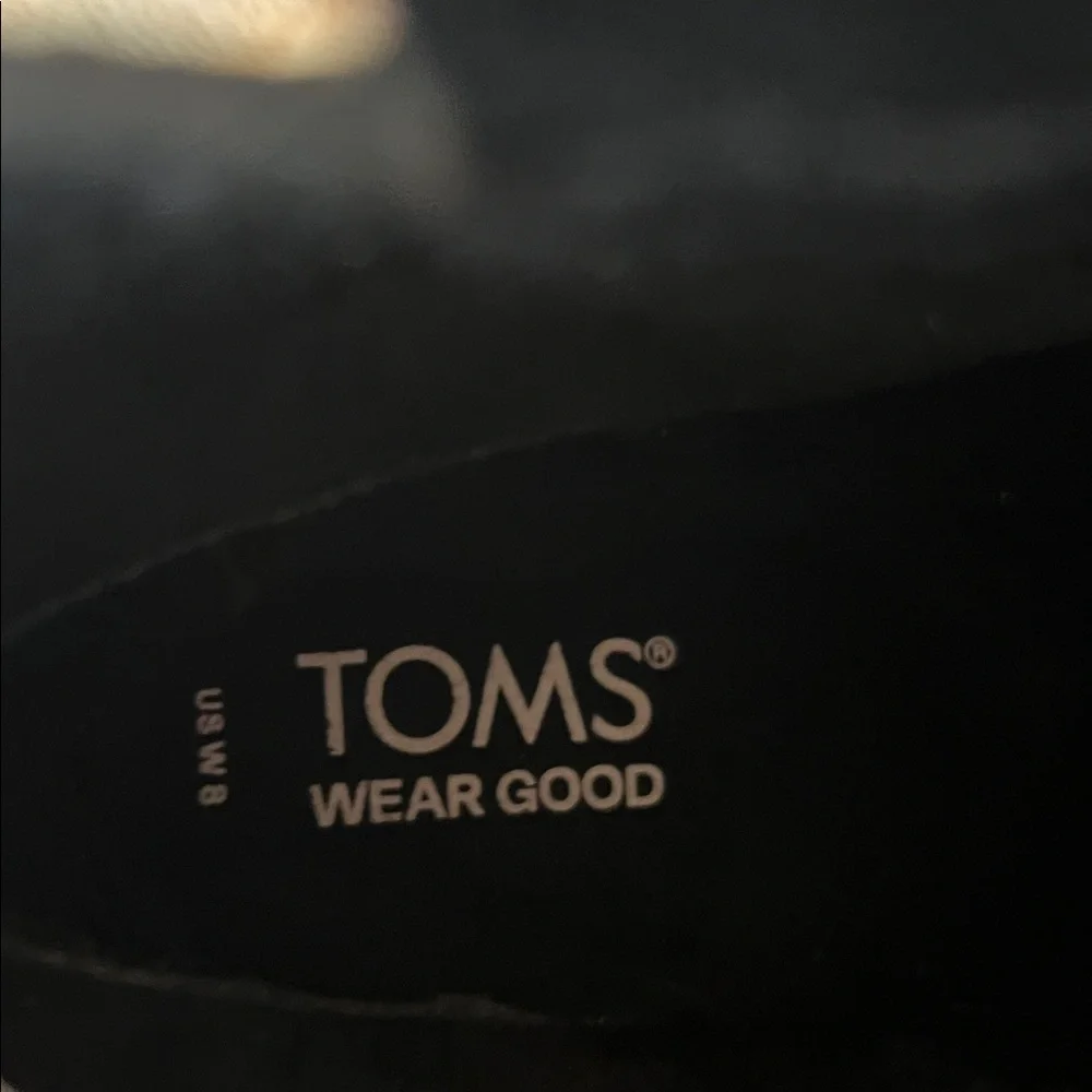 NEW TOMS Womens Size 8 Constance Braided Black Suede Western Ankle Boot Pull On